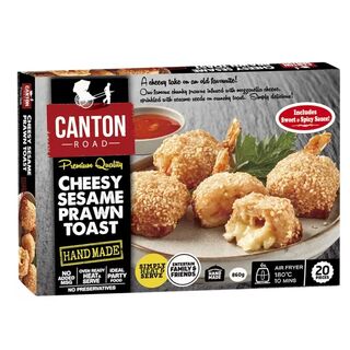 CANTON ROAD CHEESY SESAME PRAWN TOAST 20PK 860G